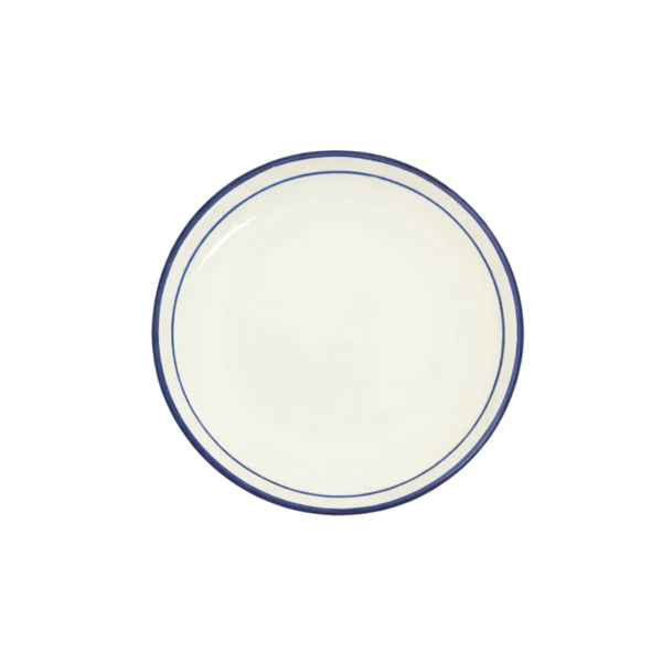 Rim Bread Plate in Deep Blue — hand-painted rimmed ceramic from Carmen del Viboral, Colombia.