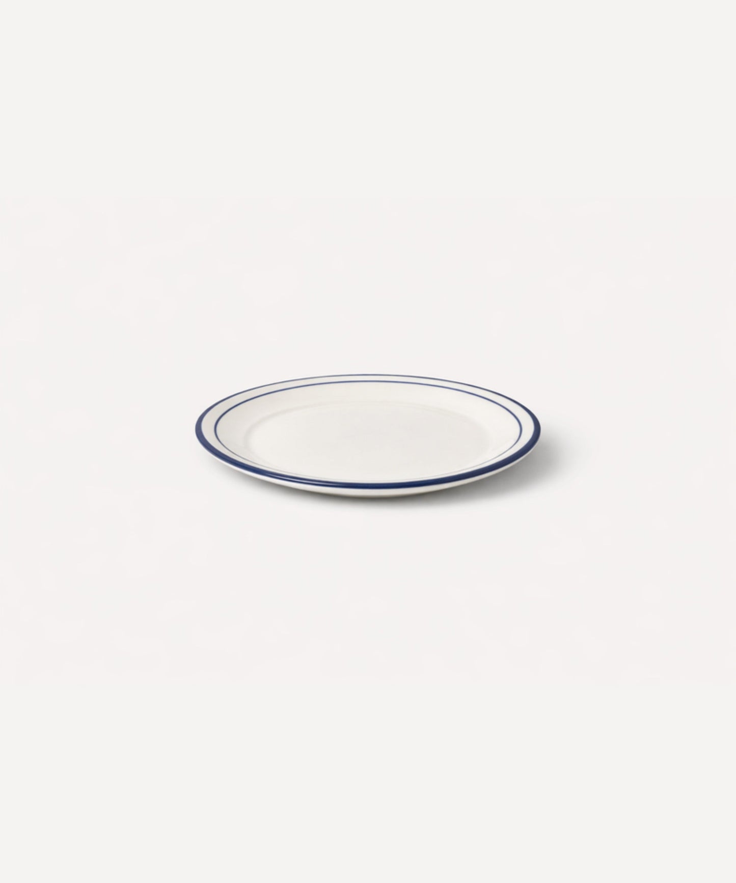 Rim Bread Plate in Deep Blue — slim hand-painted band on a crisp white ground, Carmen del Viboral ceramic