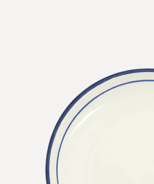 Deep Blue Rim Bread Plate — hand-painted Carmen del Viboral ceramic for bread, butter or tapas