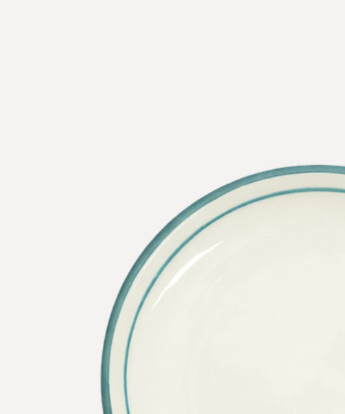 Hand-painted Rim Bread Plate in Teal, Carmen del Viboral ceramic.