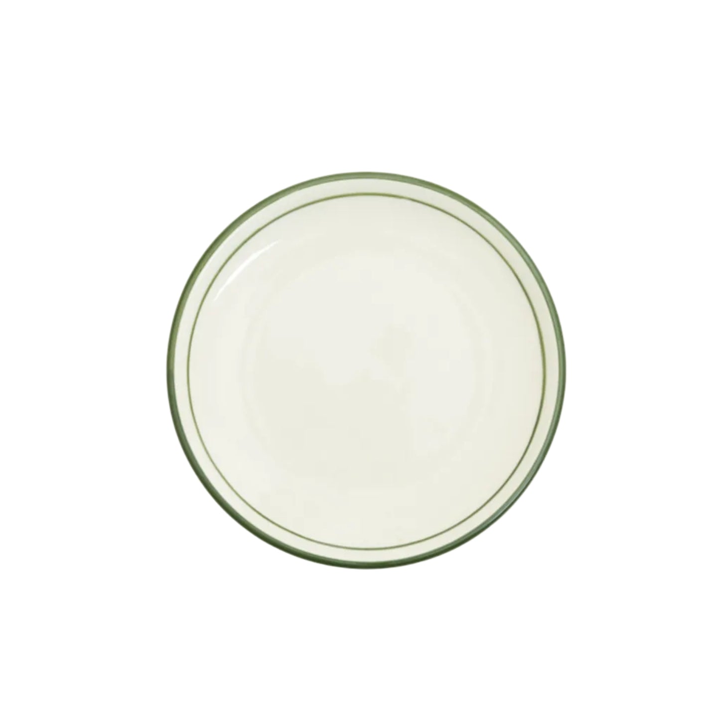 Rim Bread Plate in Fern Green — hand-painted rimmed ceramic from Carmen del Viboral, Colombia.