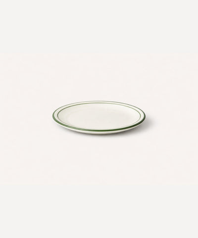 Hand-painted Rim Bread Plate in Fern Green, Carmen del Viboral ceramic.
