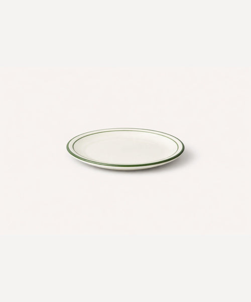 Hand-painted Rim Bread Plate in Fern Green, Carmen del Viboral ceramic.