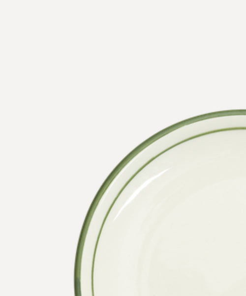 Hand-painted Rim Bread Plate in Fern Green, Carmen del Viboral ceramic.
