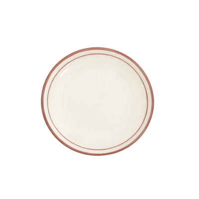 Rim Bread Plate in Vintage Rose — hand-painted rimmed ceramic from Carmen del Viboral, Colombia.