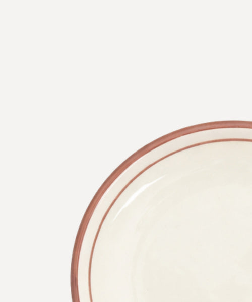 Vintage Rose Rim Bread Plate, freehand-painted rim, Carmen del Viboral ceramic.