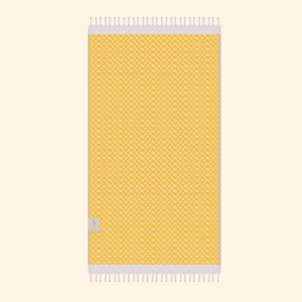 Modern Love Pure Cotton Bath & Beach Towel In Sunny Yellow