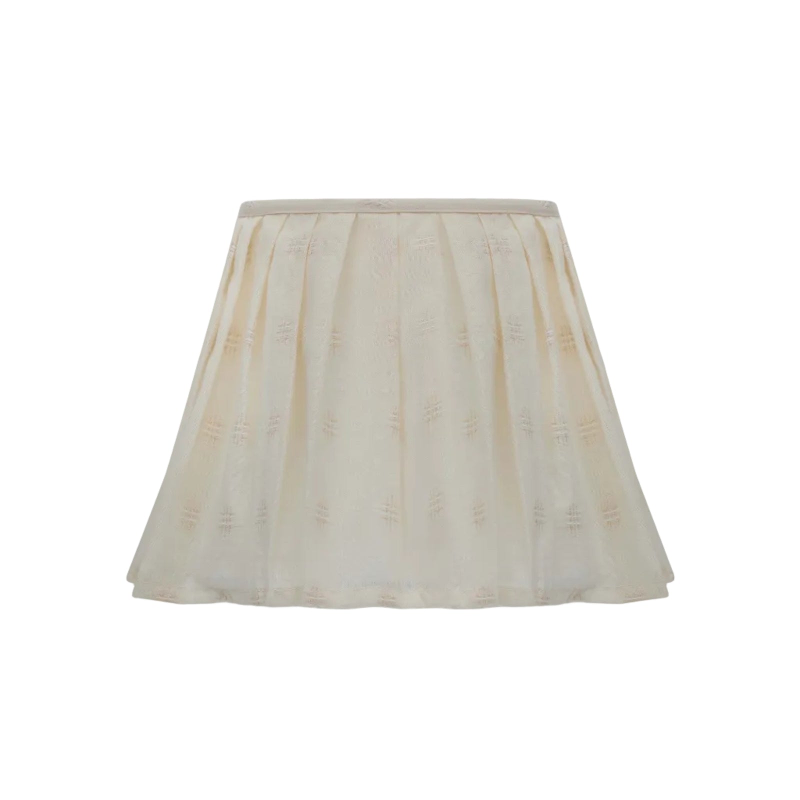 Loose Pleat Embroidered Cotton in Magnolia