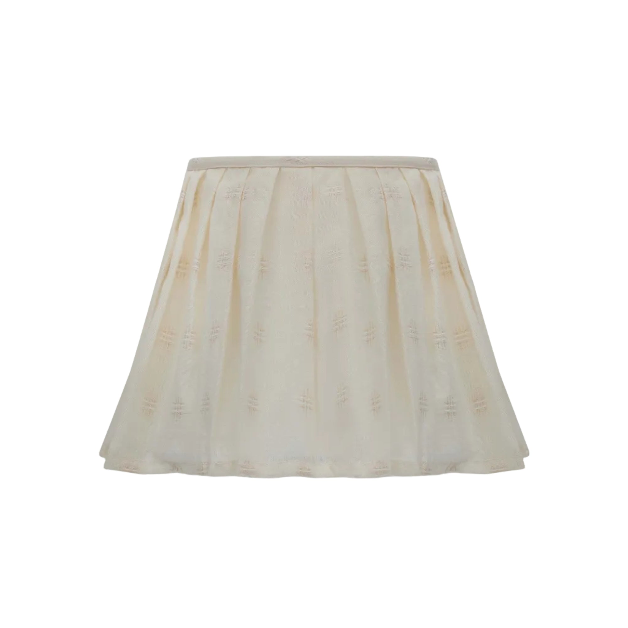Loose Pleat Embroidered Cotton in Magnolia