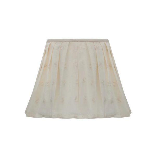 Loose Pleat Embroidered Cotton in Magnolia