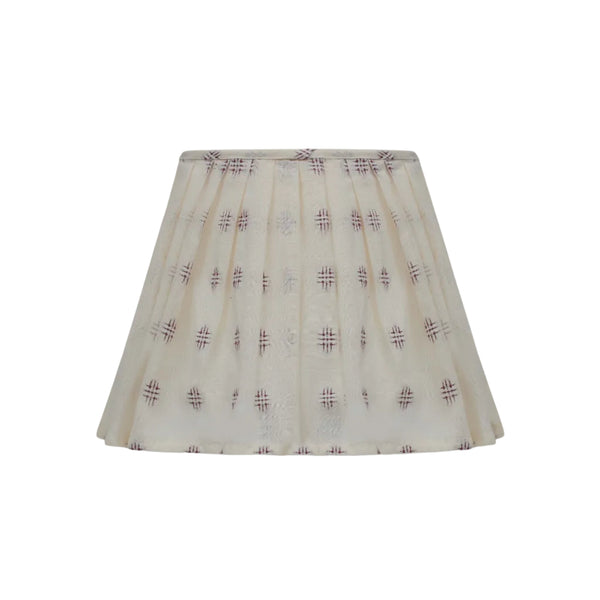 Loose Pleat Embroidered Cotton in Damson