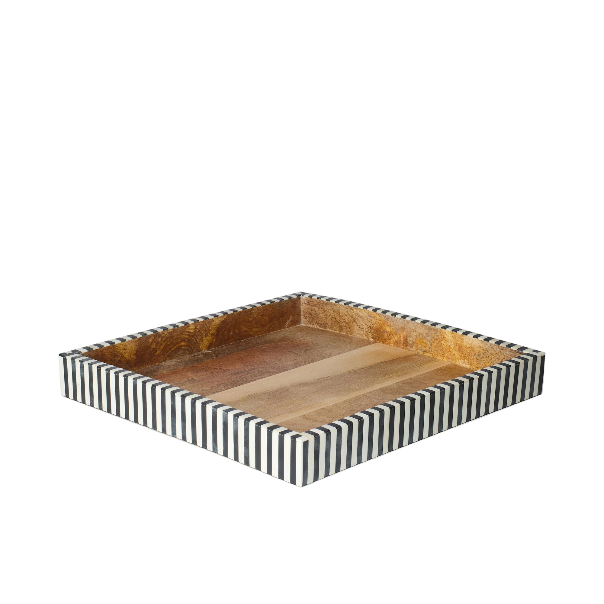 Square Inlay Tray | Large | Black  | Striped