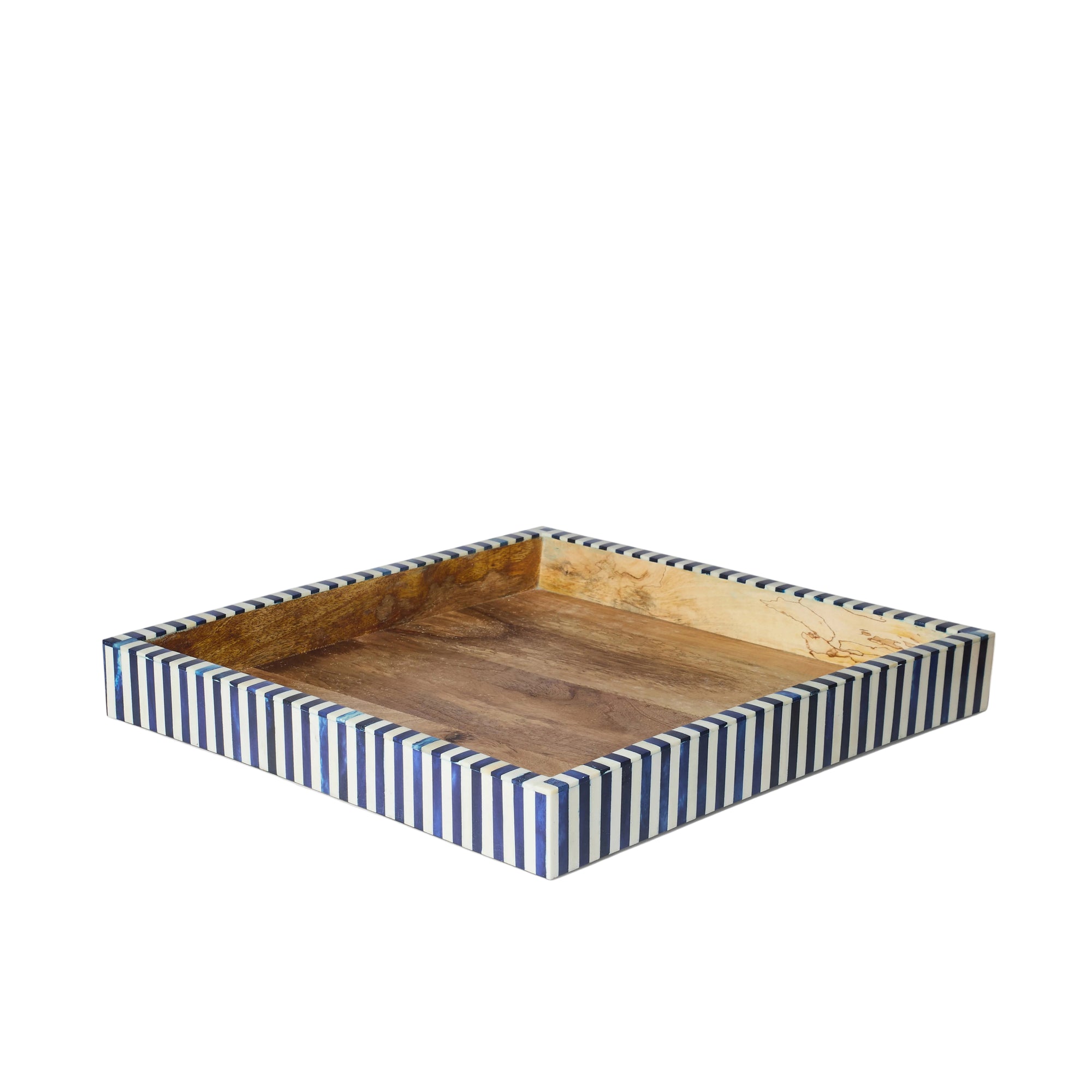Square Inlay Tray | Large | Blue | Striped