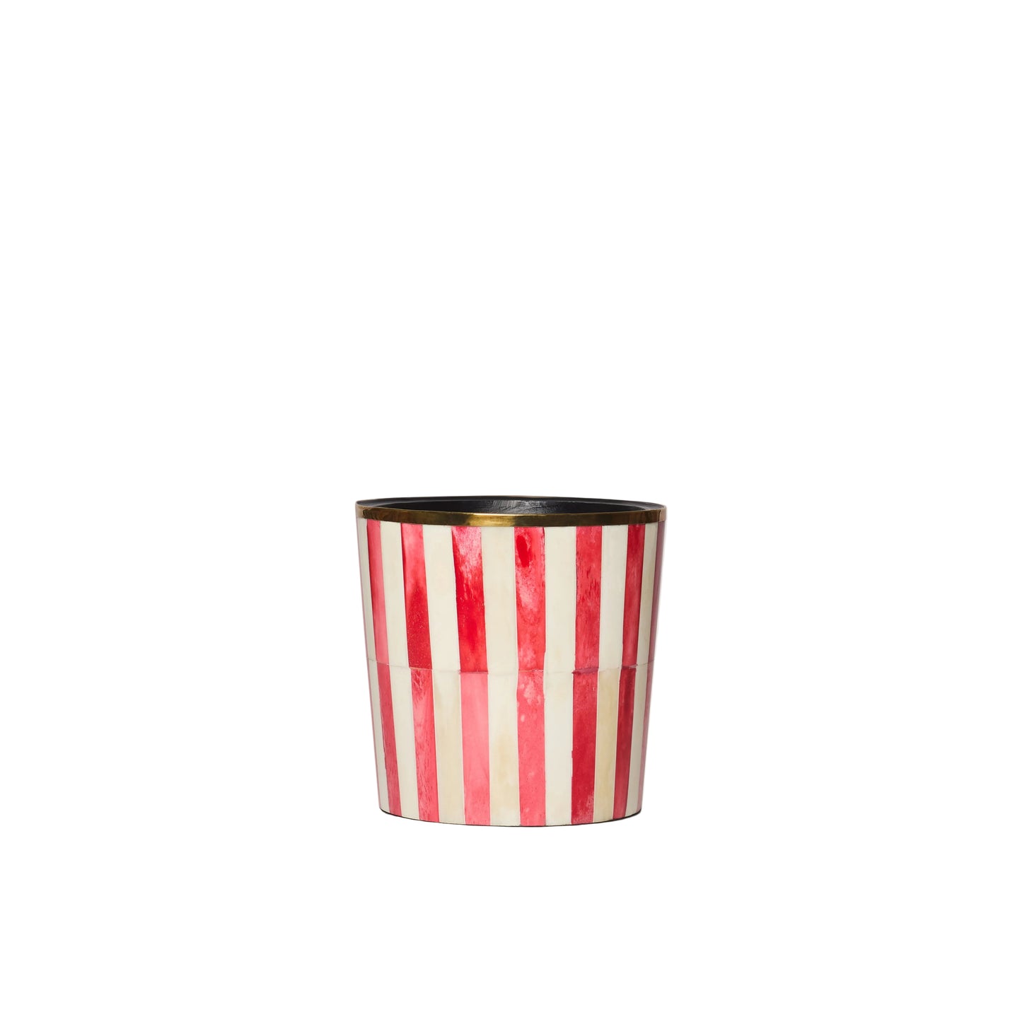 Round Inlay Planter | Medium | Red | Striped