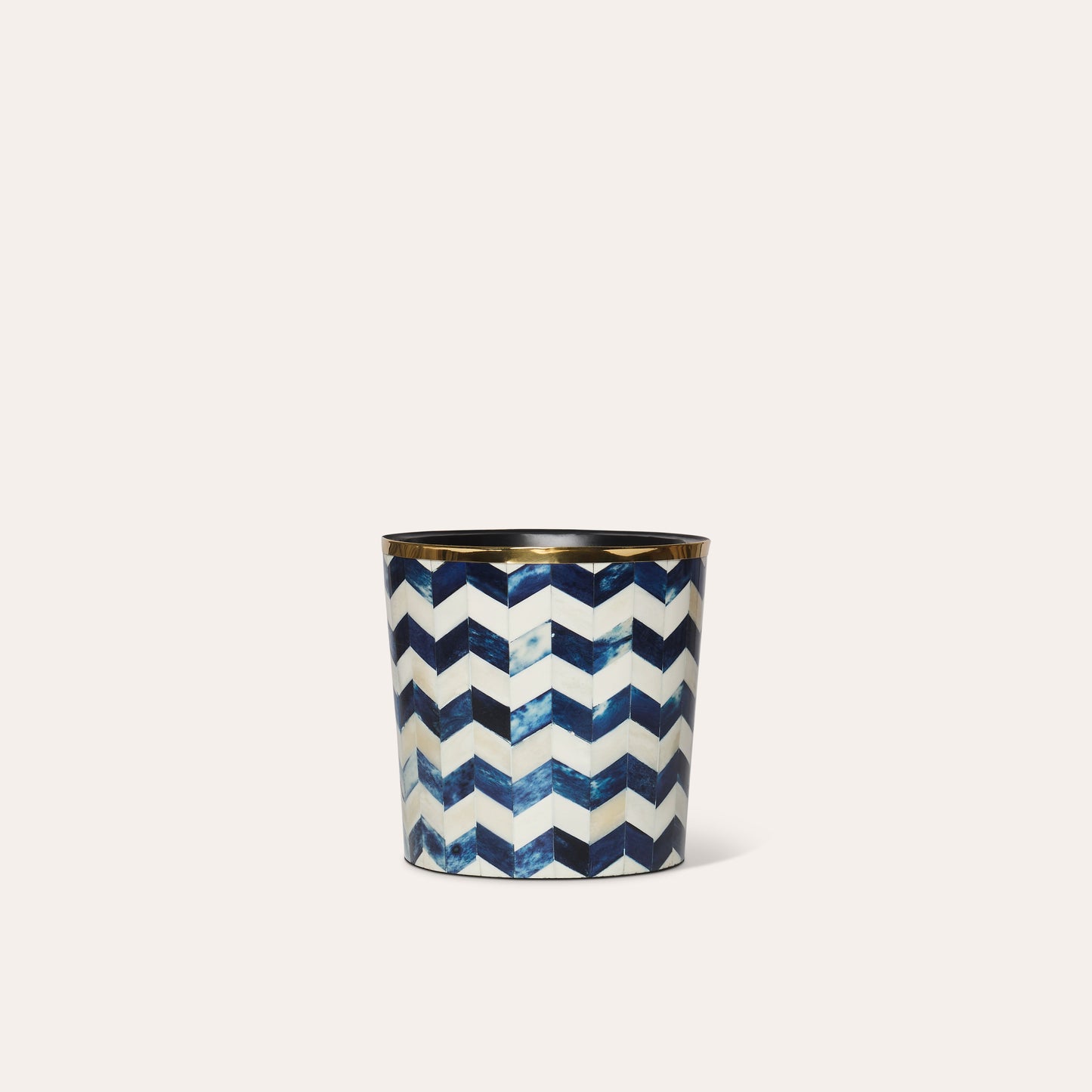 Round Inlay Planter | Medium | Blue | Chevron