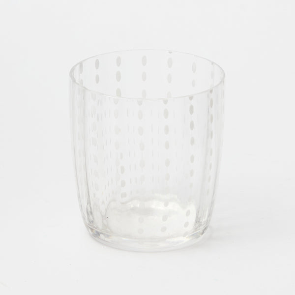 Clear White Speckled Water Glasses (set of 6)