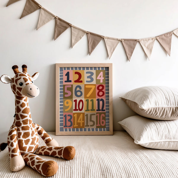 Numbers | Nursery Print | UNFRAMED