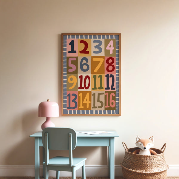 Numbers | Nursery Print | UNFRAMED