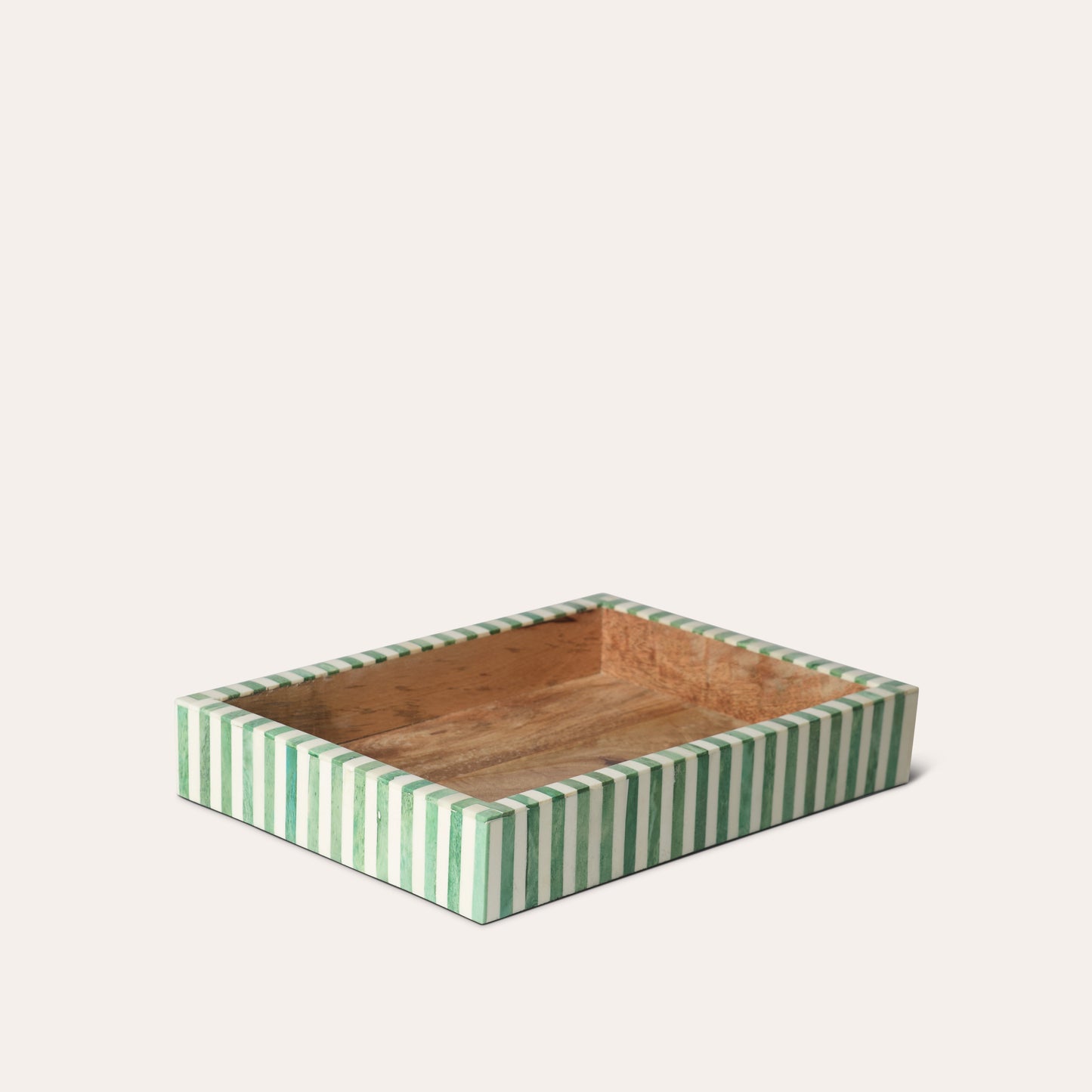 Rectangular Inlay Tray | Small | Green | Striped