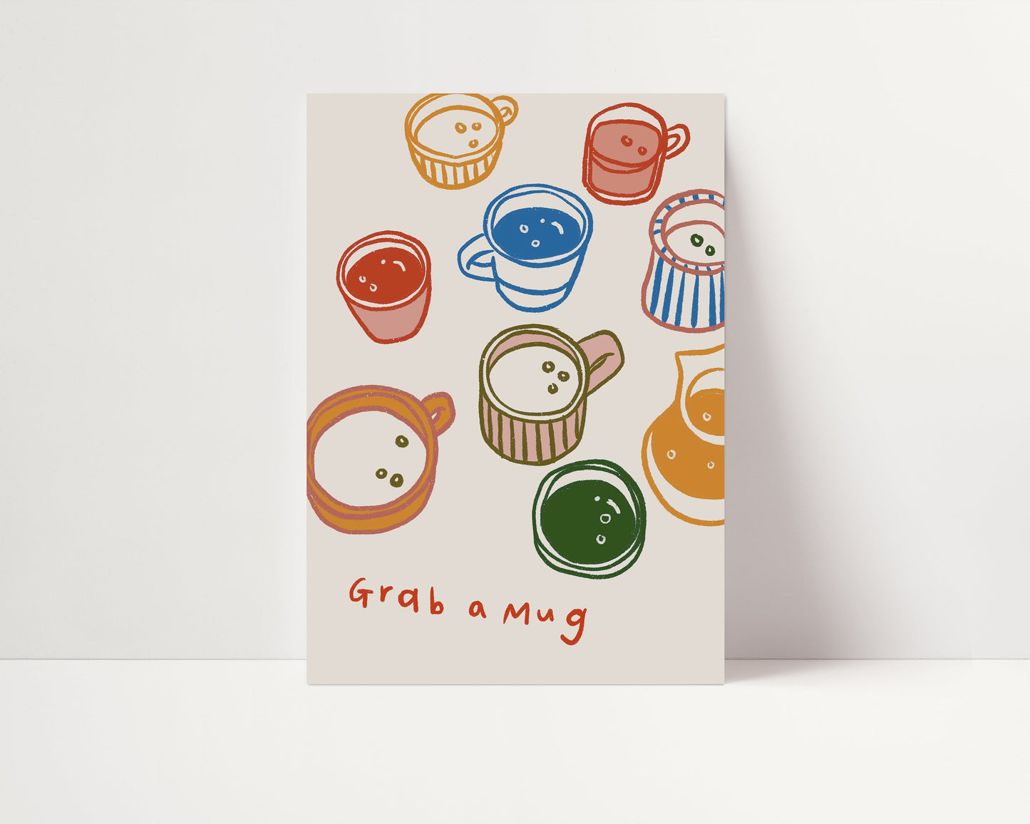 Grab a Mug | Coffee Print | UNFRAMED