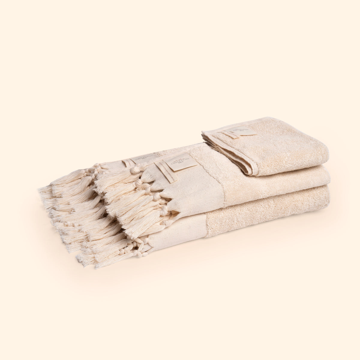Plush & Bare Pure Cotton King Bath Towel In Cream