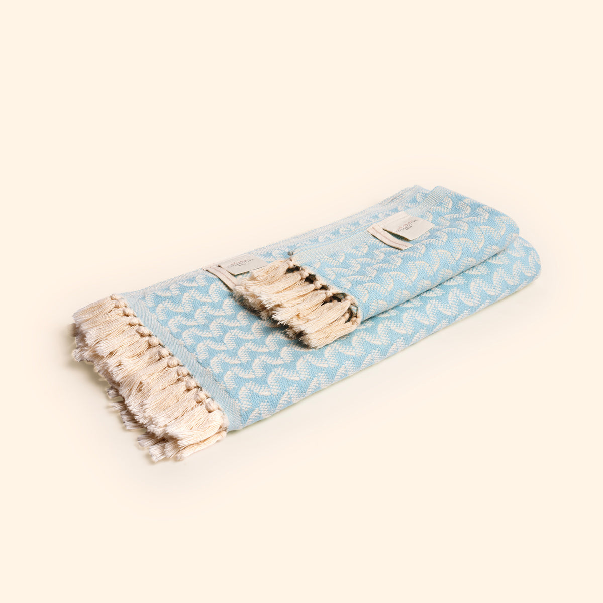 Silent Ripple Pure Cotton Bath & Beach Towel In Powder Blue