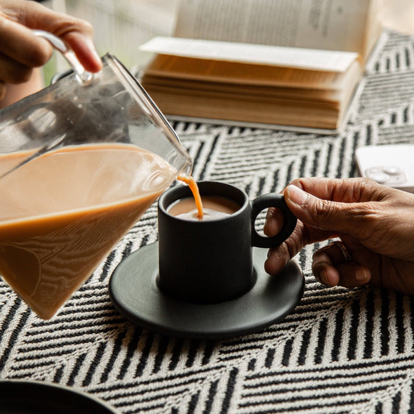 Black Lilo Espresso Cup & Saucer | Set of 2
