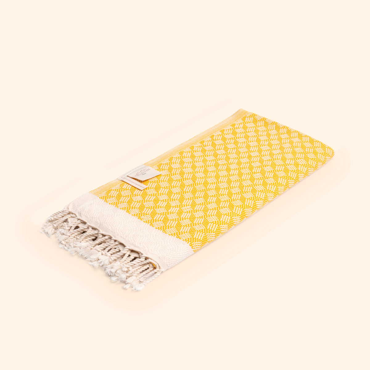 Modern Love Pure Cotton Bath & Beach Towel In Sunny Yellow
