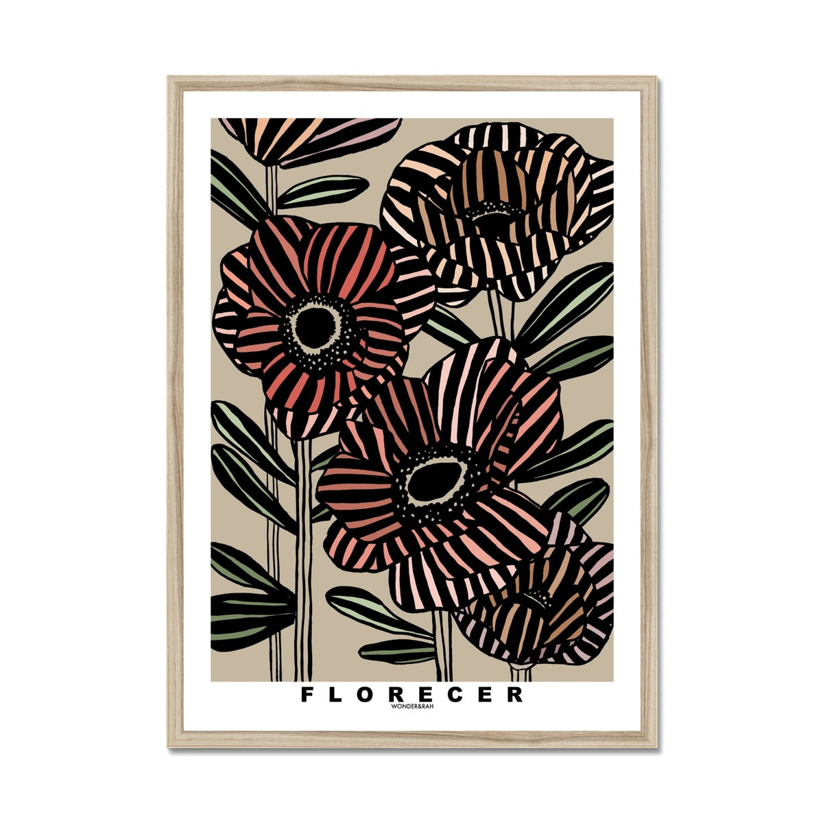 Taupe Florecer Floral Print