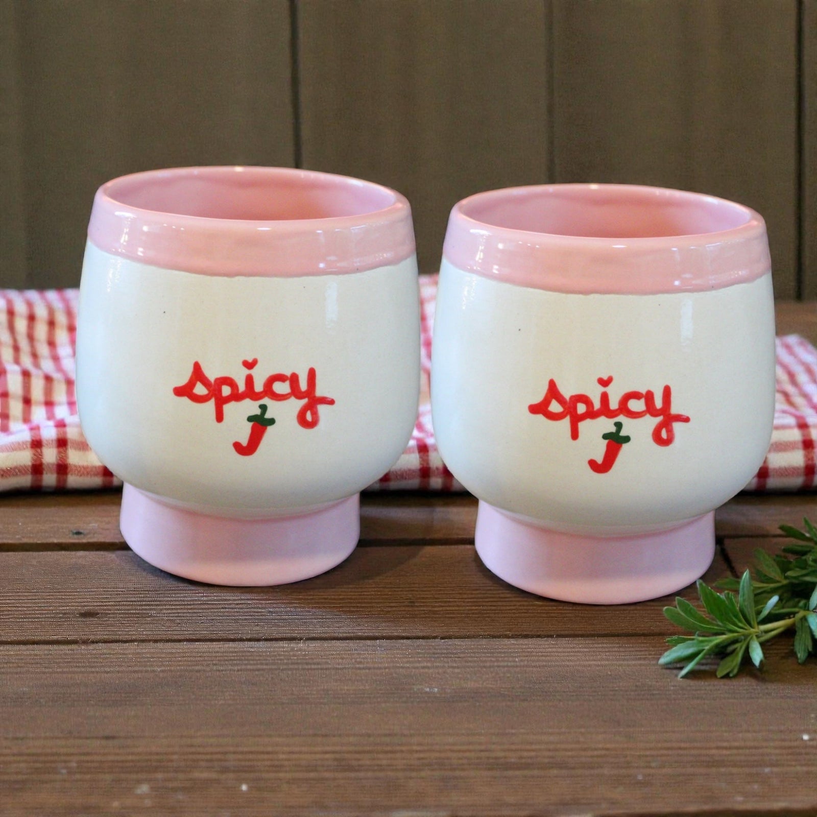 Hand-painted "spicy marg" Glasses/Set of Two
