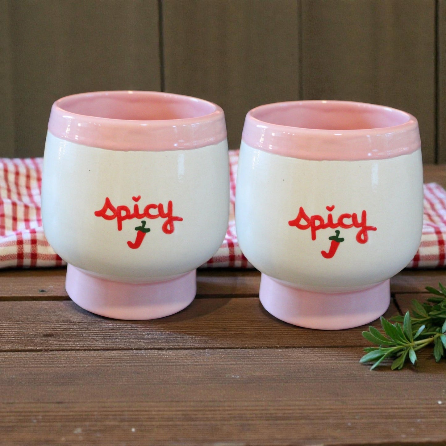 Hand-painted "spicy marg" Glasses/Set of Two