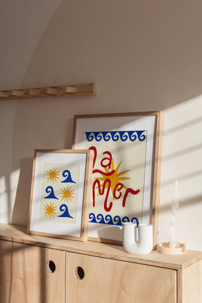 Sun and Sea Hand Painted Print