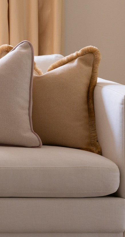 Pillow cover - The Herringbone Chic (Small Pattern) Pillow Cover- Cream White & Yellow Mix