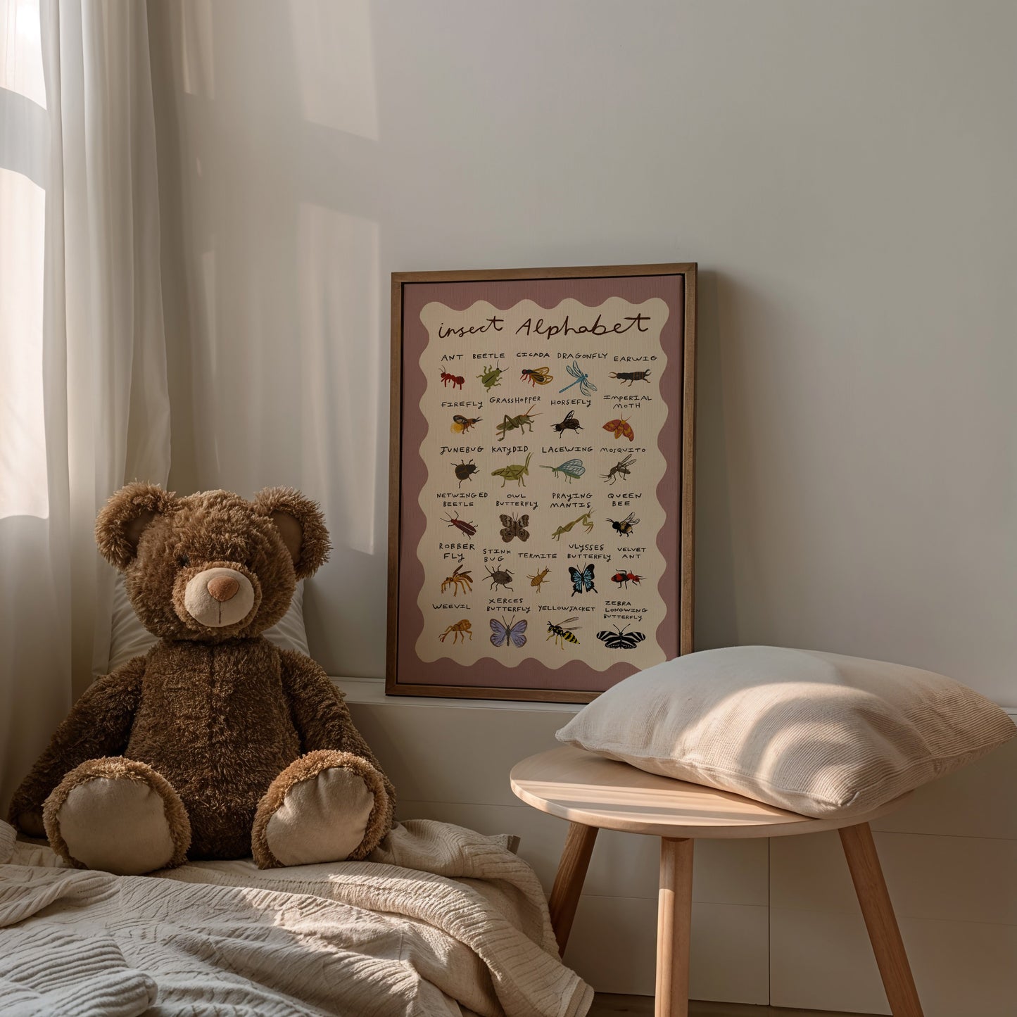 Insect Alphabet | Kid's Print | UNFRAMED