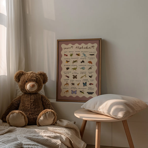 Insect Alphabet | Kid's Print | UNFRAMED