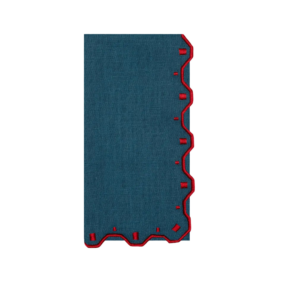 Porto Napkin, Blue and Red