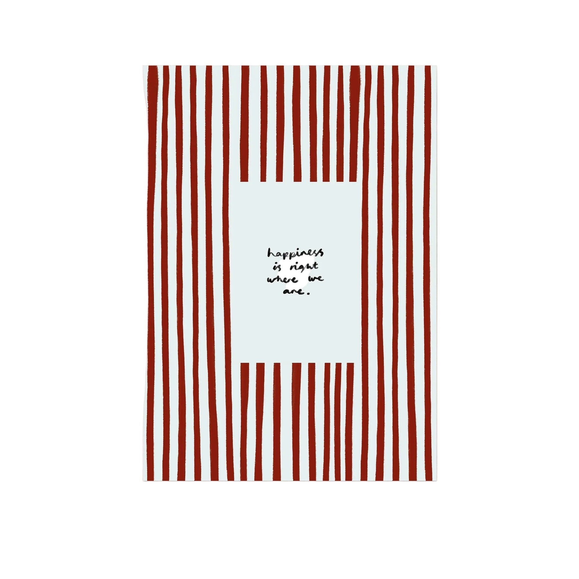 Happiness Is Where We Are | Red Living Room Print | UNFRAMED