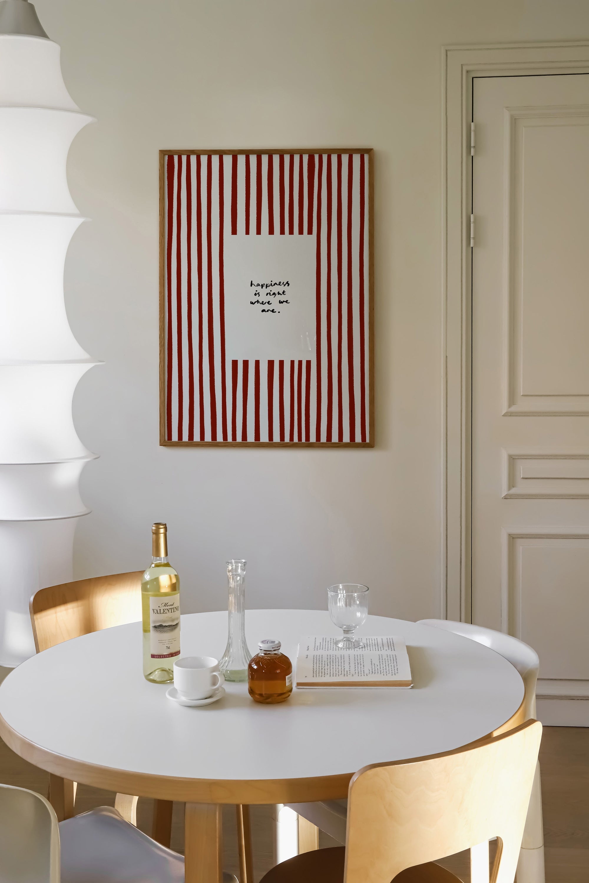 Happiness Is Where We Are | Red Living Room Print | UNFRAMED