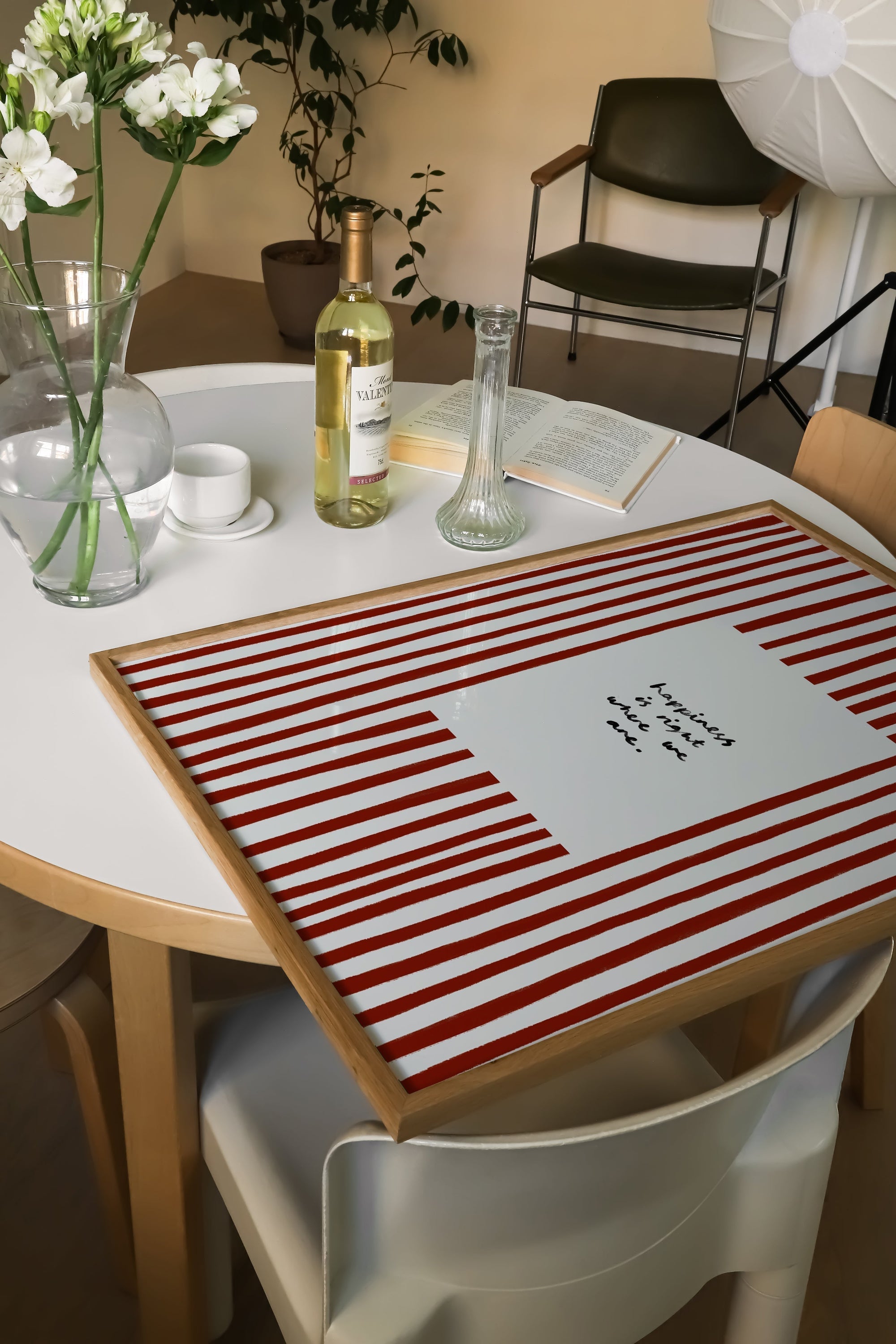 Happiness Is Where We Are | Red Living Room Print | UNFRAMED