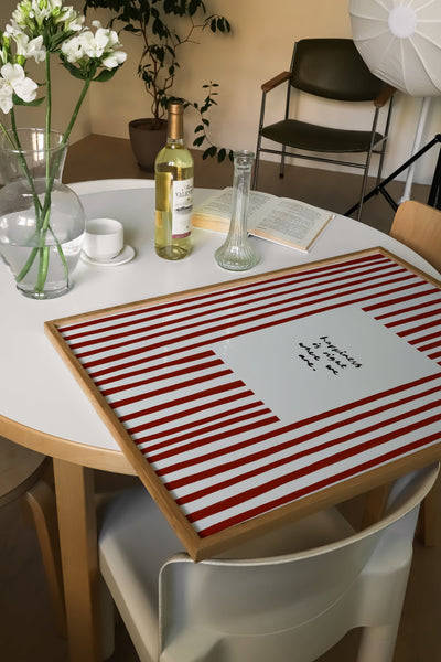 Happiness Is Where We Are | Red Living Room Print | UNFRAMED