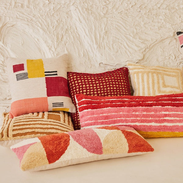 Tarika Net Crochet Wine Throw Pillow | Without Filler