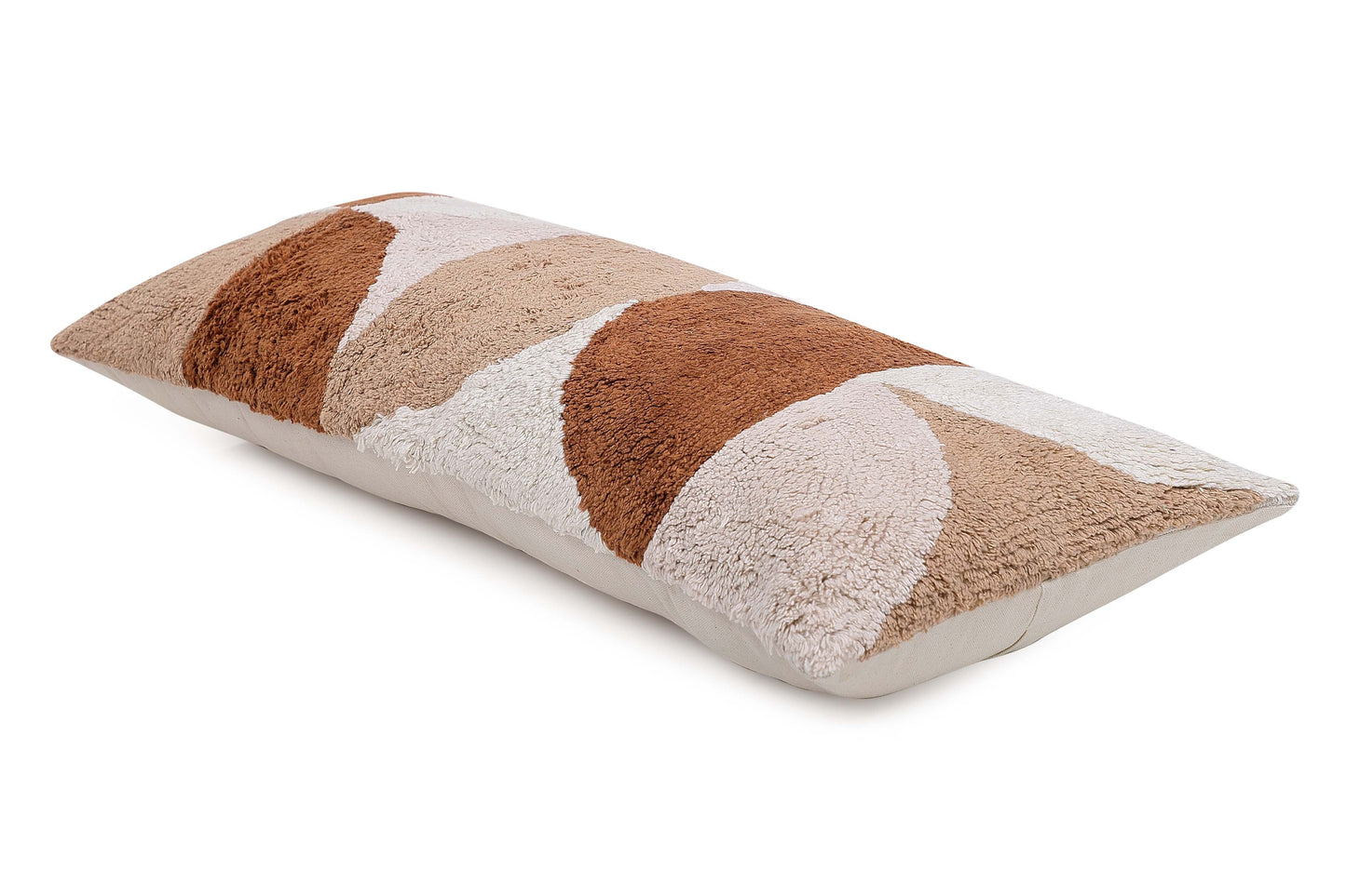 Rangoli Tufted Lumbar Pillow | Brown Neutral | Cushion Cover