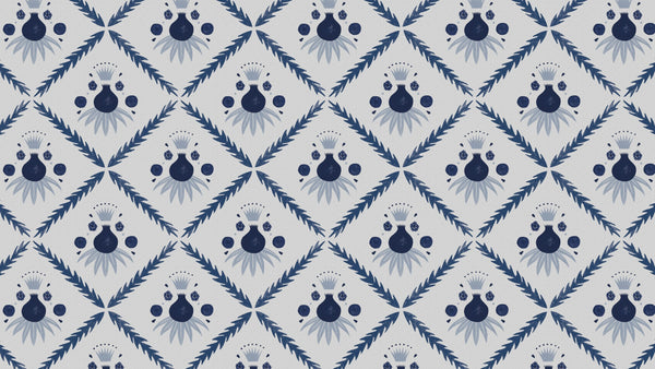 Pome Wallpaper, Oxford Blue, Roll