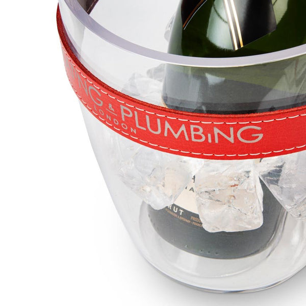 "Keep Your Cool" Champagne Bucket - Red Leather Strap