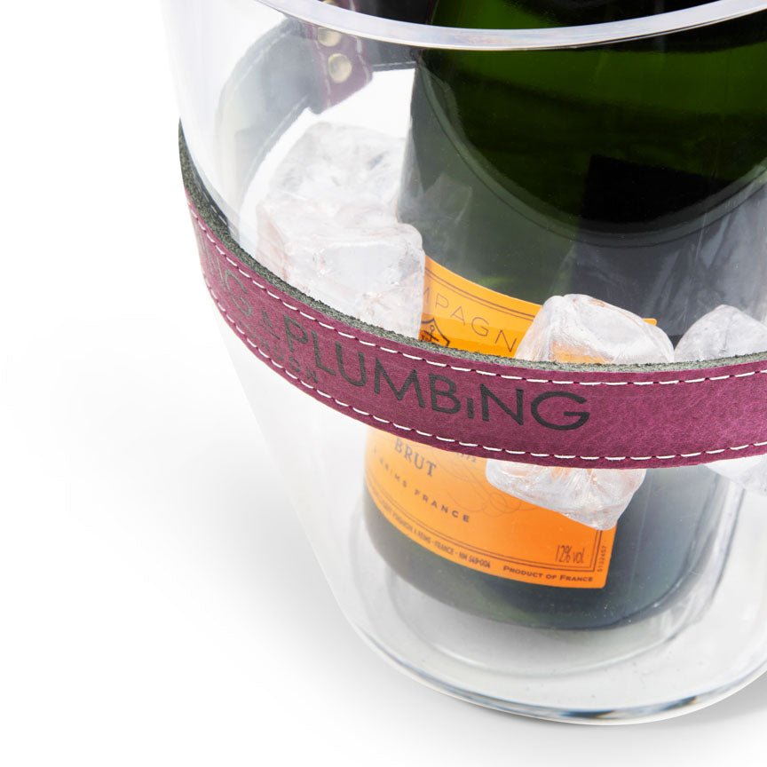 "Keep Your Cool" Champagne Bucket - Purple Leather strap
