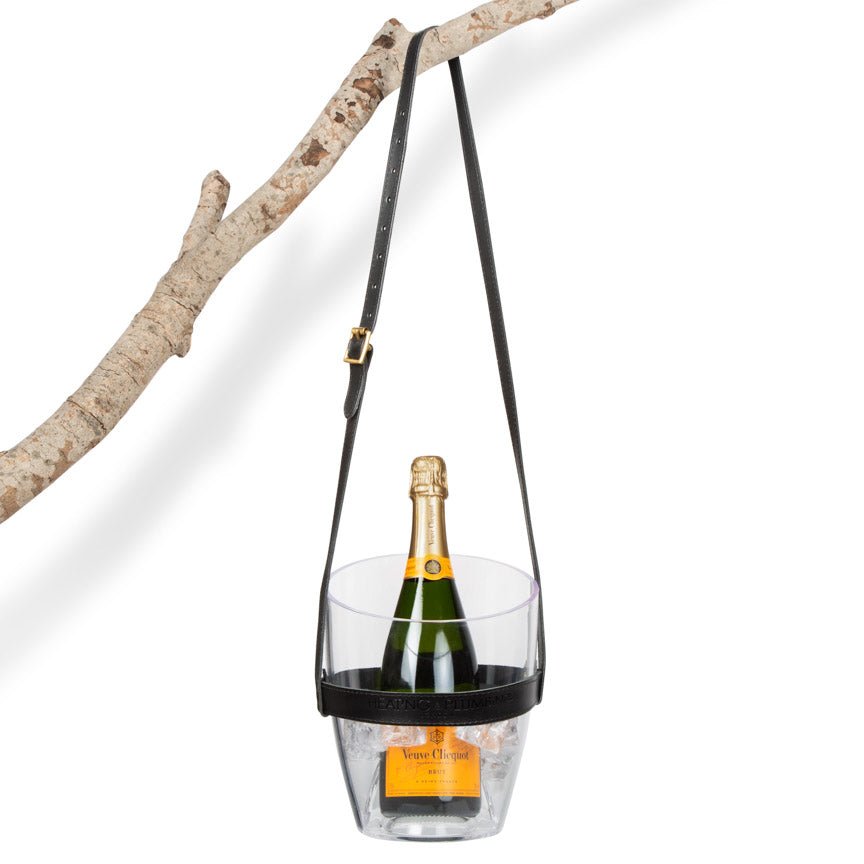 "Keep Your Cool" Champagne Bucket - Black Leather strap