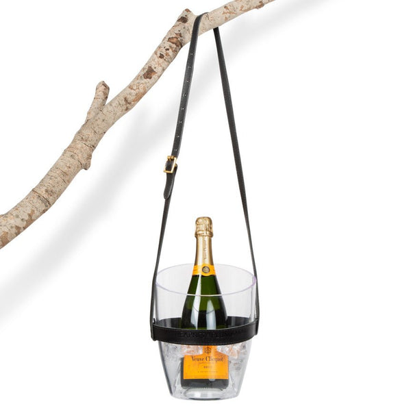 "Keep Your Cool" Champagne Bucket - Black Leather strap