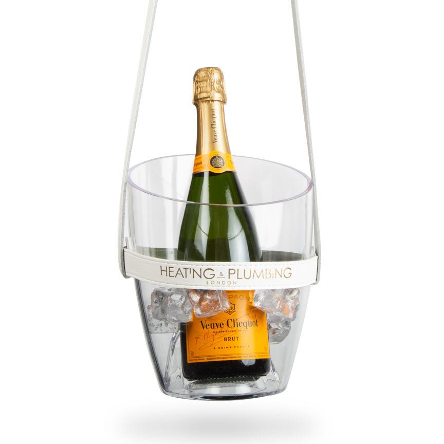 "Keep Your Cool" Champagne Bucket - White Leather strap