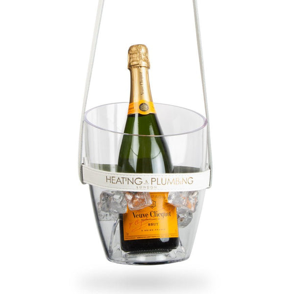 "Keep Your Cool" Champagne Bucket - White Leather strap