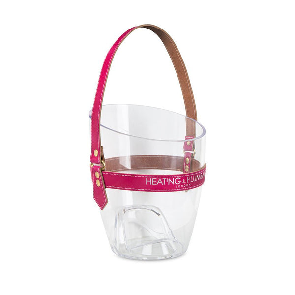 "Happy Go Sparkly" Champagne Bucket - Fuchsia Leather Strap